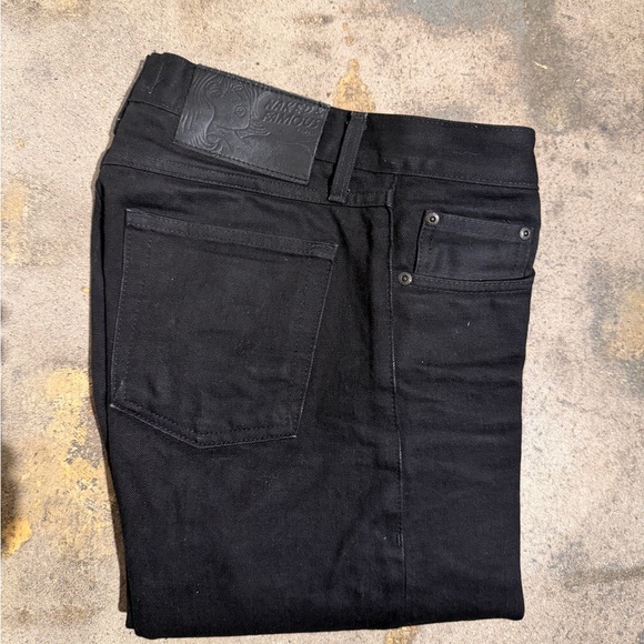 Naked & Famous Denim Men's Straight Black Jeans - Picture 5 of 6